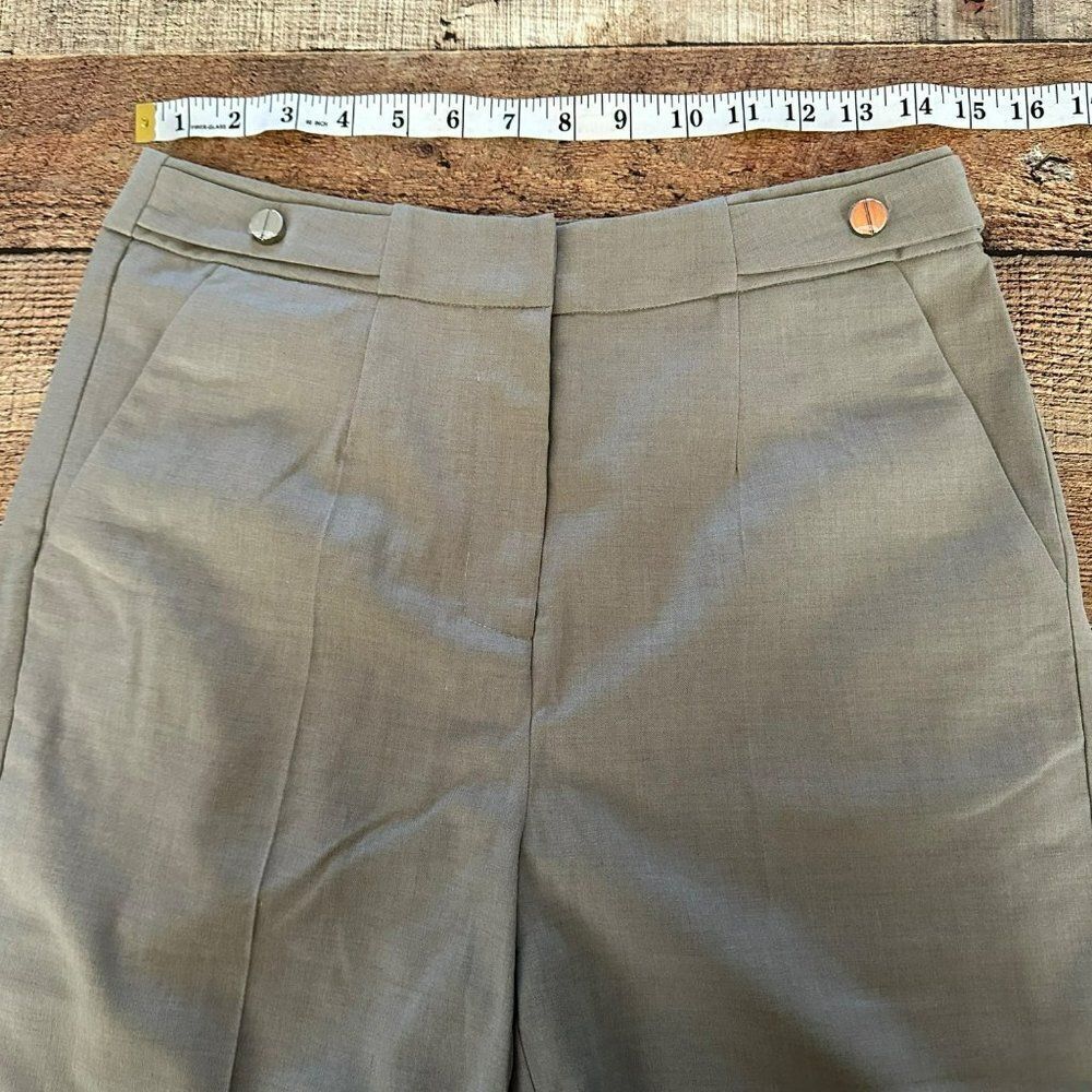 Lattelier Women's Wide Leg Trousers Work Pants in Brown -M - Picture 2 of 10